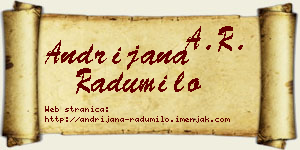 Andrijana Radumilo vizit kartica